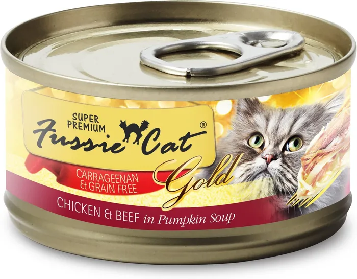 Fussie Cat Super Premium Chicken & Beef Formula In Pumpkin Soup Grain-free Canned Cat Food 2.82-oz