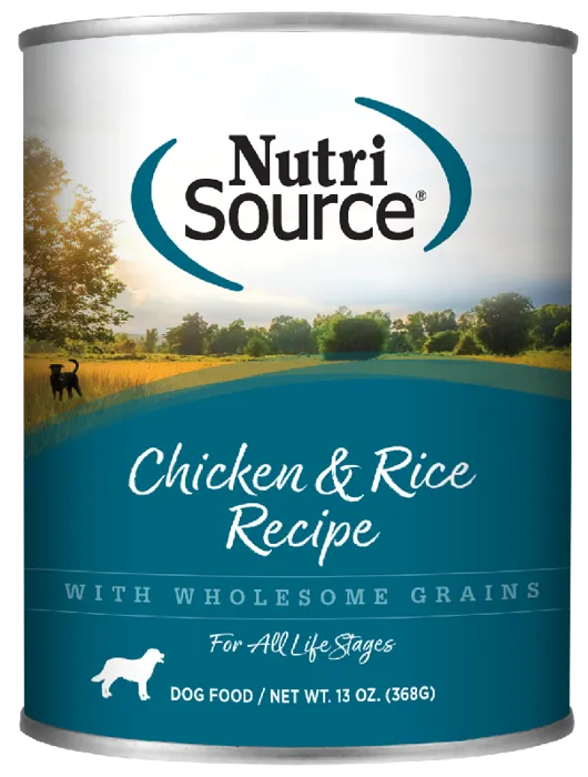 Nutri Source Adult Chicken & Rice Canned Dog Food 13-oz
