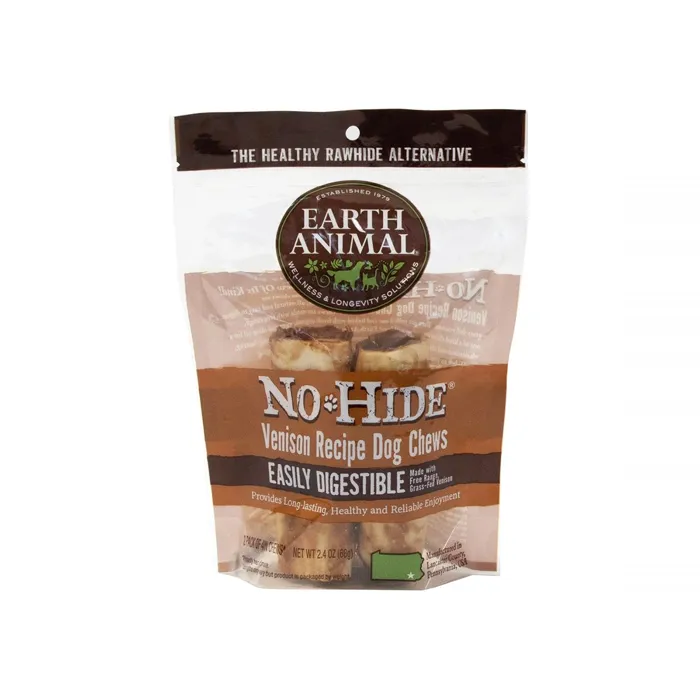 No-hide Easily Digestible Rawhide Alternative Venison Flavor Dog Chews 7" - 2-pack