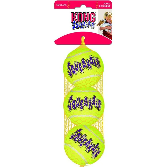 Air Kong Tennis Ball With Squeaker 3 Pack Medium