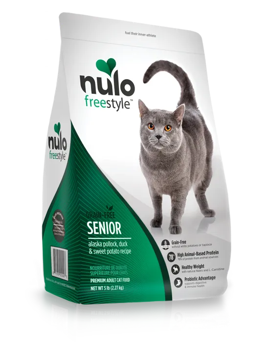 Freestyle Senior Cat Grain Free Alaska Pollock, Duck & Sweet Potato Dry Cat Food 5-lb