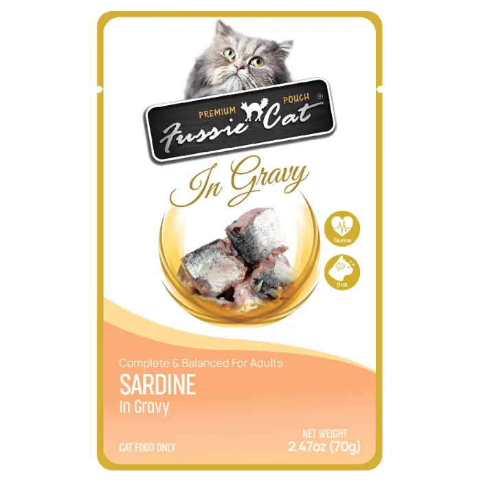 Fussie Cat Sardine & Gravy Pouch 2.47oz