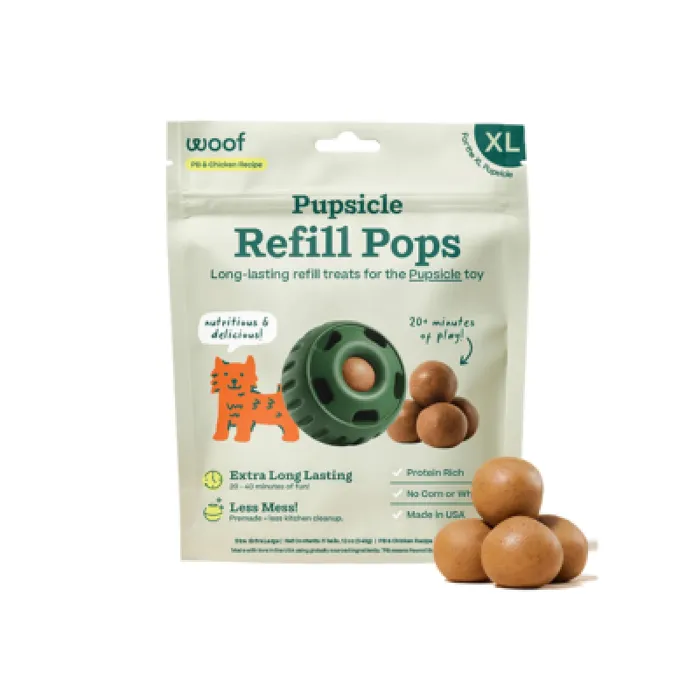 Woof Pupsicle Refill Pops Ckn/pb Xl 12-oz