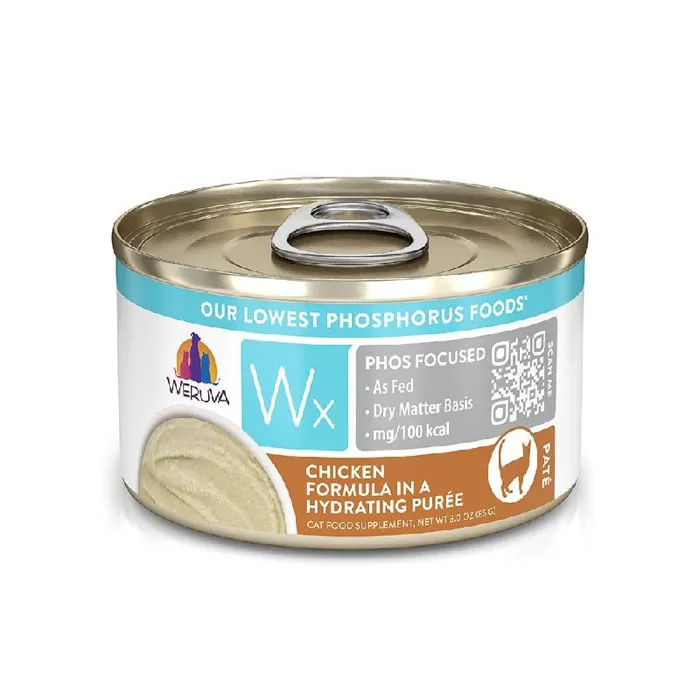 Weruva Wx Phos Focused Ckn In a Hydrating Puree Wet Cat Food Can, 3-oz