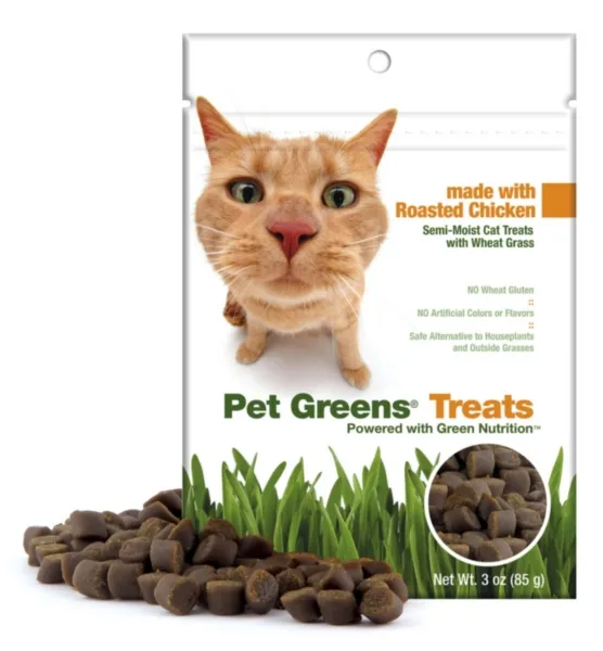 Pet Greens Chicken & Wheat Grass Treat Cats 3 Oz