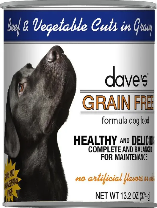 Dave's Dog Food Grain-free Bf & Veg Cuts Gravy Can Dog Food, 13-oz