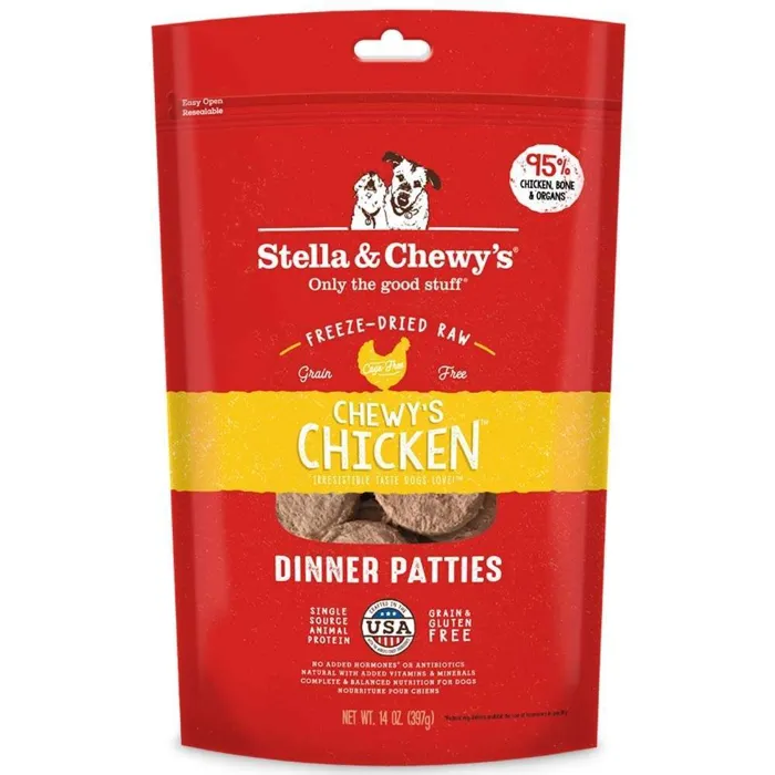 Dinner Patties Chewy's Chicken Grain Free Freeze Dried Raw Dog Food 25-oz