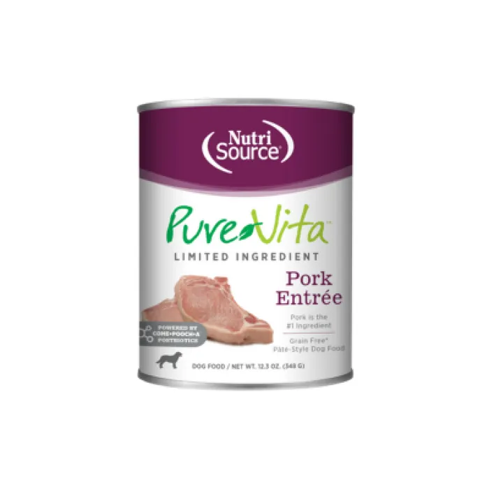 Pure Vita Dog Pork Gf Can 12.3oz 12/cs