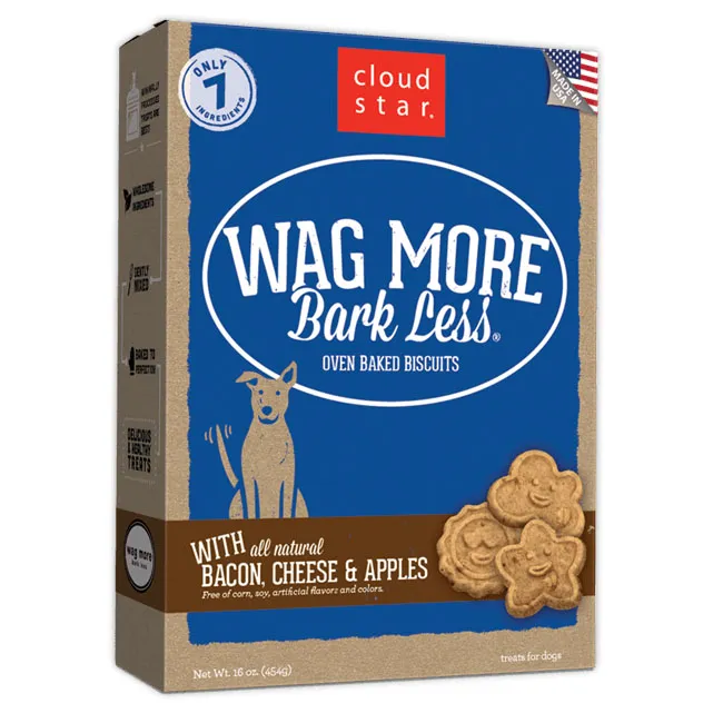 Wag More Bark Less Soft & Chewy Bacon Cheese & Apples Dog Treats 3-lb