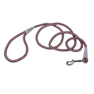 Reflective Braided Rope Snap Dog Leash - Rosebud 1/2" X 6'