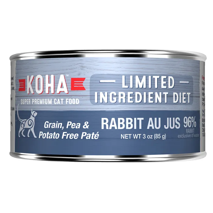 Koha Grain Free Rabbit Pate Cat Food 3-oz 24-ct