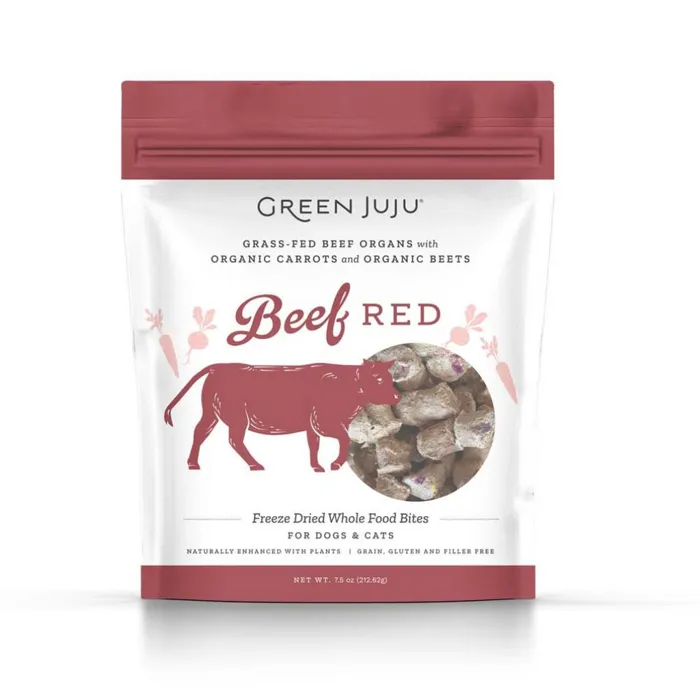 Green Juju Beef Red Freeze-dried Whole Food Bites For Dogs & Cats 7.5-oz
