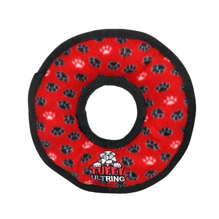 Tuffy Ultimate Ring Red Paws
