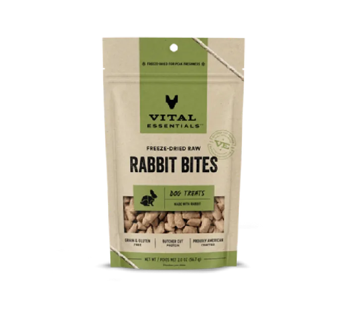 Freeze-dried Raw Rabbit Bites Dog Treats - 2oz