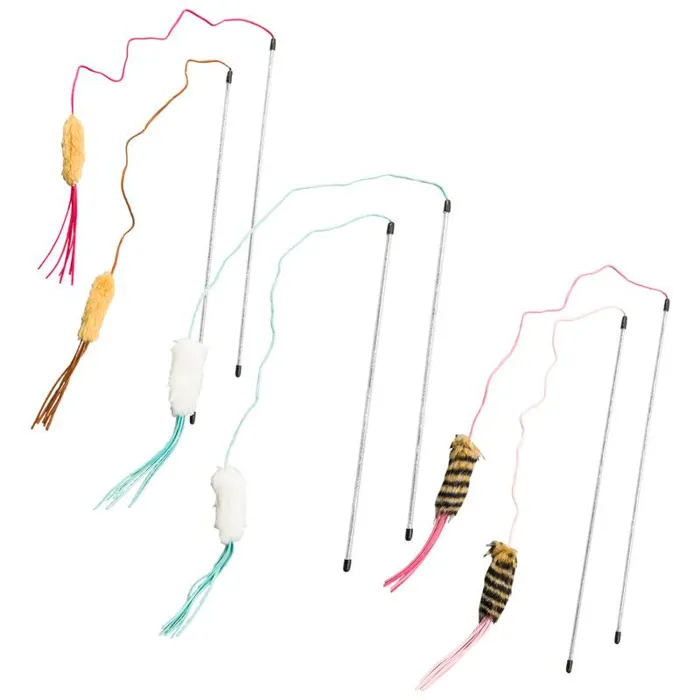 Leather Strand Teaser Wand 6 Pc Assorted 44 Inch