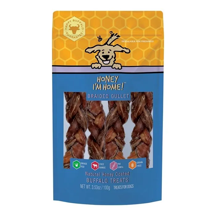Hih Honey Coated Buffalo Treats Braided Gullet 3.53 Oz