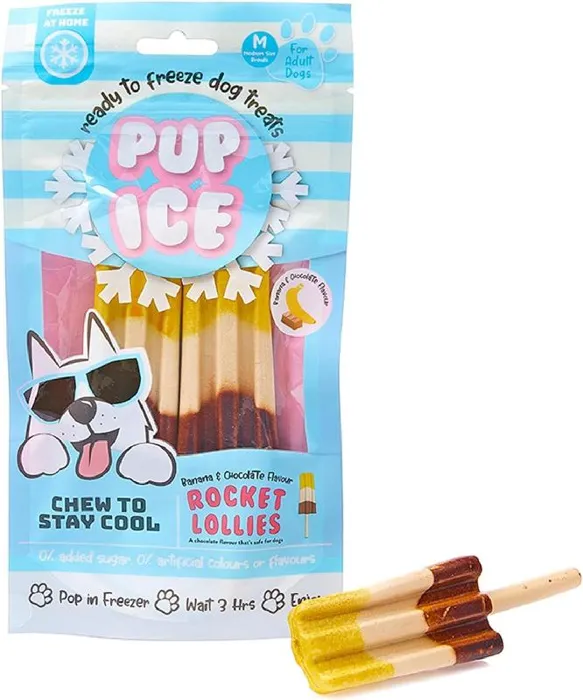 Pup Ice Rocket Lollies Banana Chocolate 2pk
