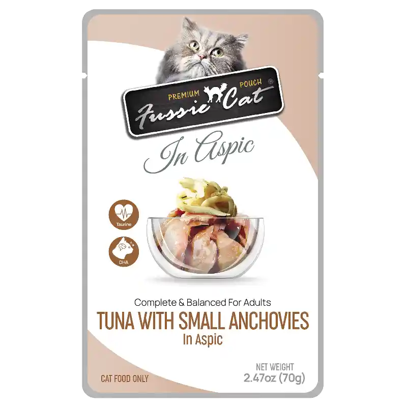 Fussie Cat Pouch Tuna With Small Anchovies In Aspic 2.47-oz