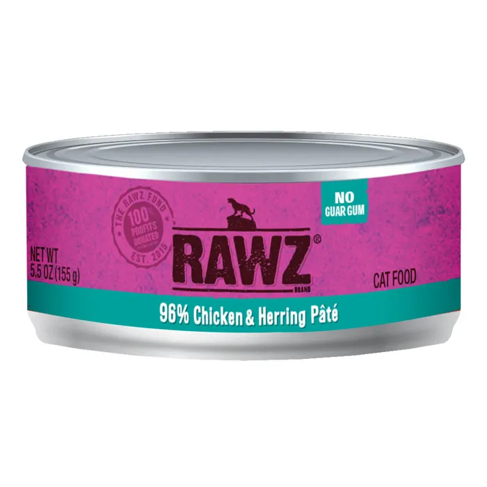 Rawz 96% Chicken & Herring Pâté Canned Cat 24 / 5.5 Oz