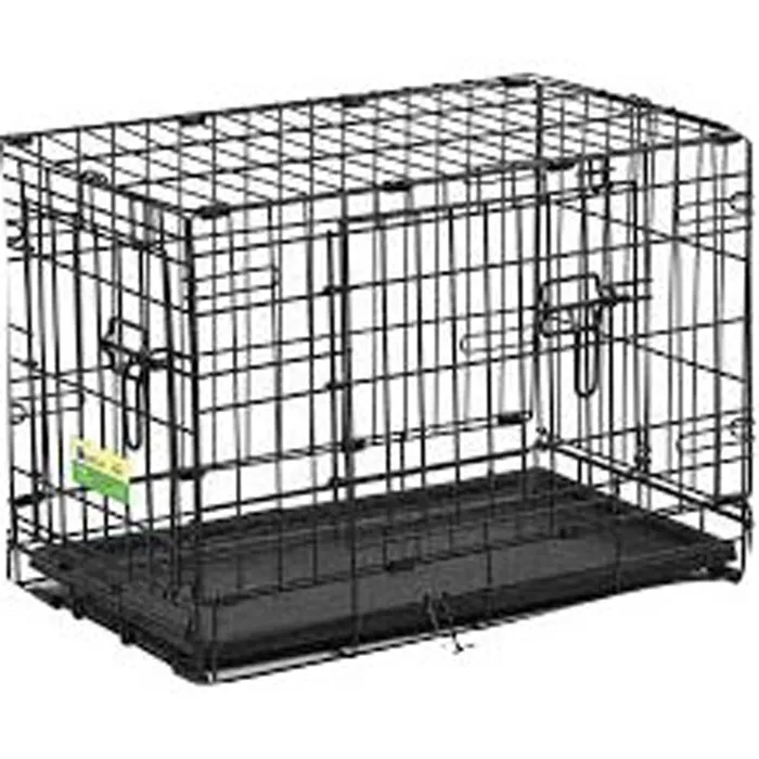 Contour Double Door Dog Crate Black 30x19x21
