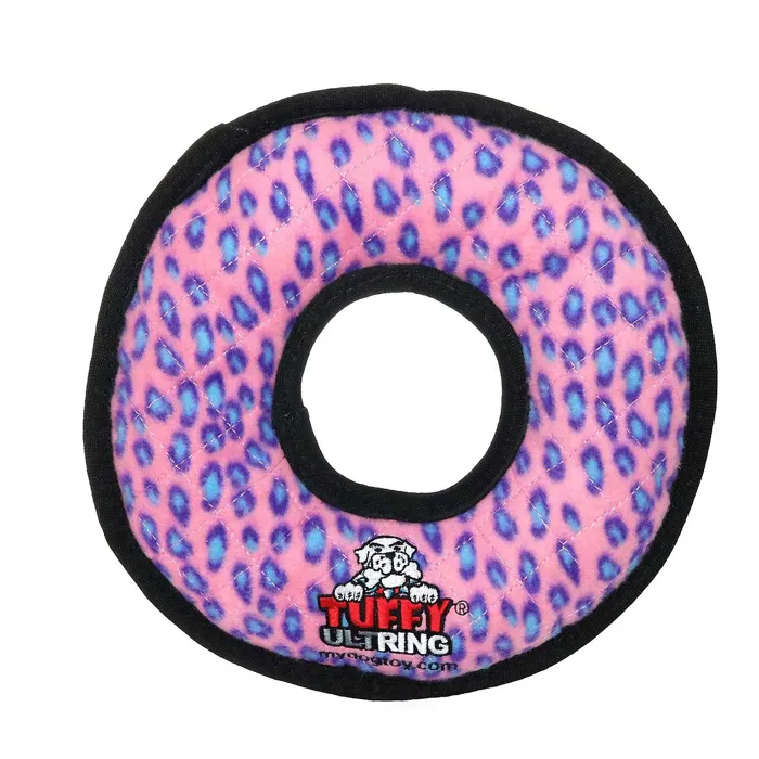 Ultimate Ring Pink Leopard Dog Toy M