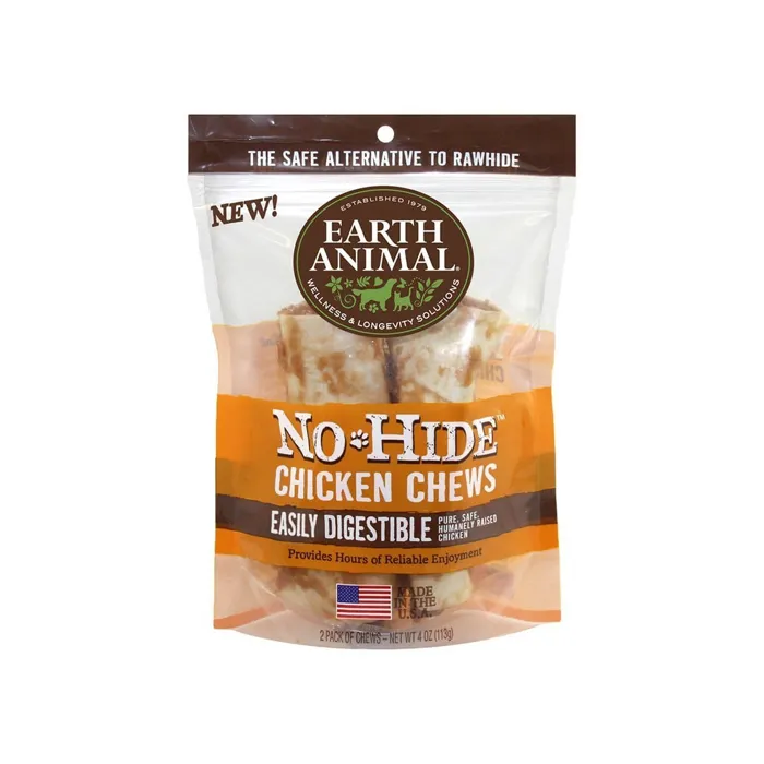 No-hide Easily Digestible Rawhide Alternative Chicken Flavor Dog Chews 4" - 2-pack
