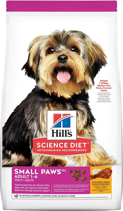 Adult Small Paws Chicken Meal & Rice Recipe Dry Dog Food 15-lb