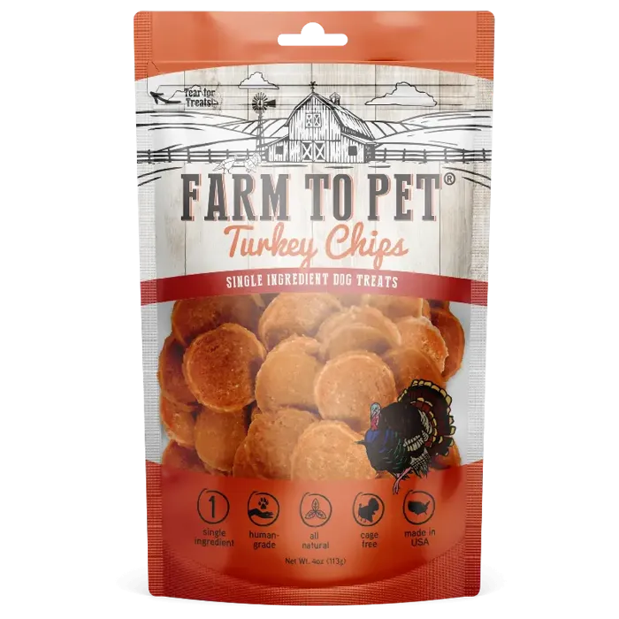 Farm To Pet Turkey Chips 4-oz