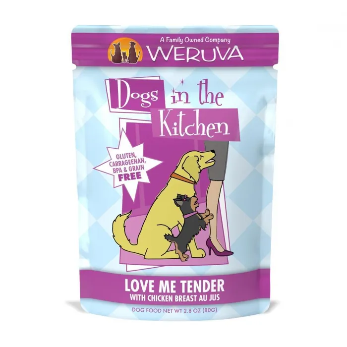 Dogs In The Kitchen Love Me Tender Grain Free Chicken Dog Food Pouch 2.8-oz