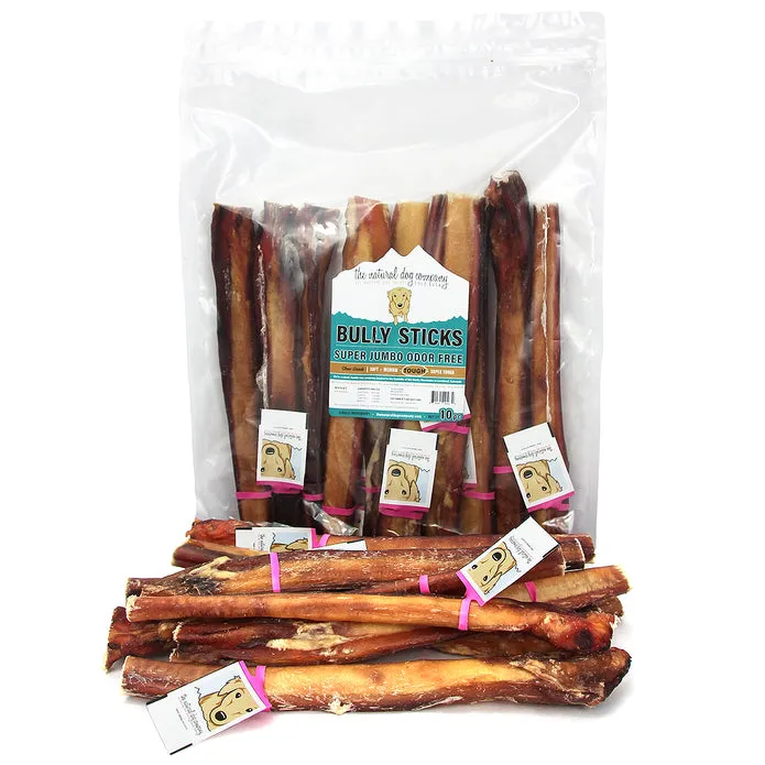 The Natural Dog Jumbo Bully Stick Odor Free 12-in