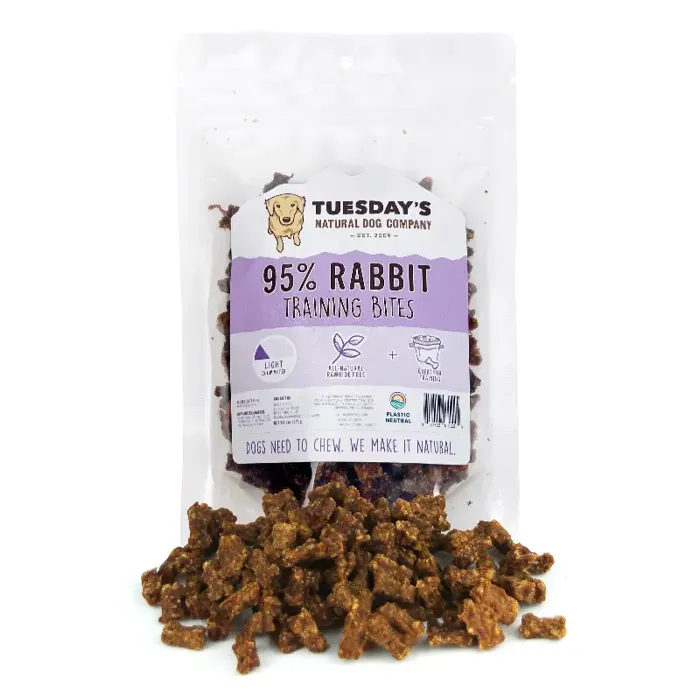 The Natural Dog Training Treats Rabbit Bites 6oz