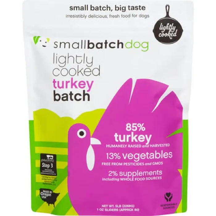 Small Batch Dog Lightly Cooked Turkey Sliders 5 Lbs