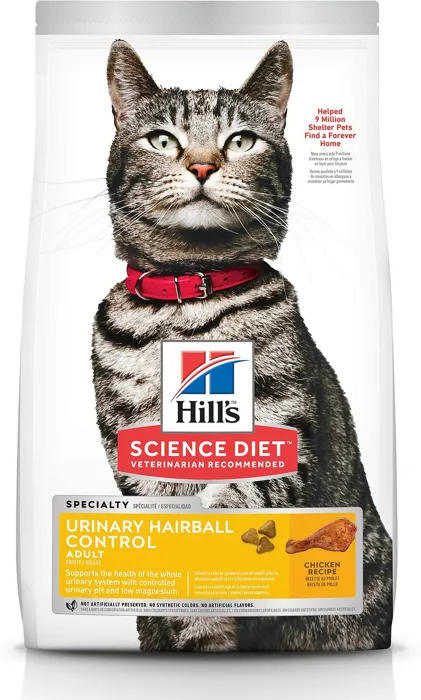Adult Urinary Hairball Control Dry Cat Food 3.5-lb