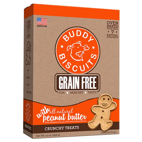 Buddy Biscuits Grain-free Oven Baked Homestyle Peanut Butter Dog Treats 14-oz