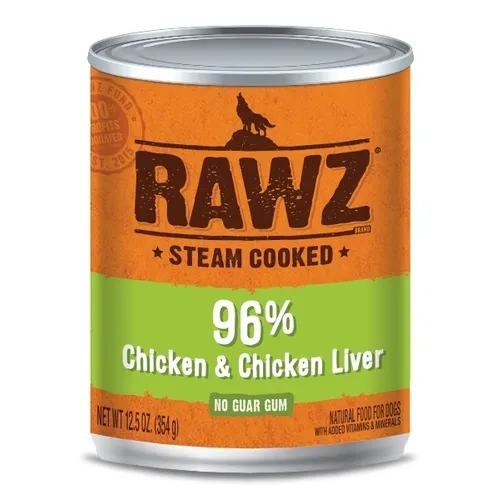 Rawz Dog Gf 96% Chicken & Liver Pate Can 12.5 Oz