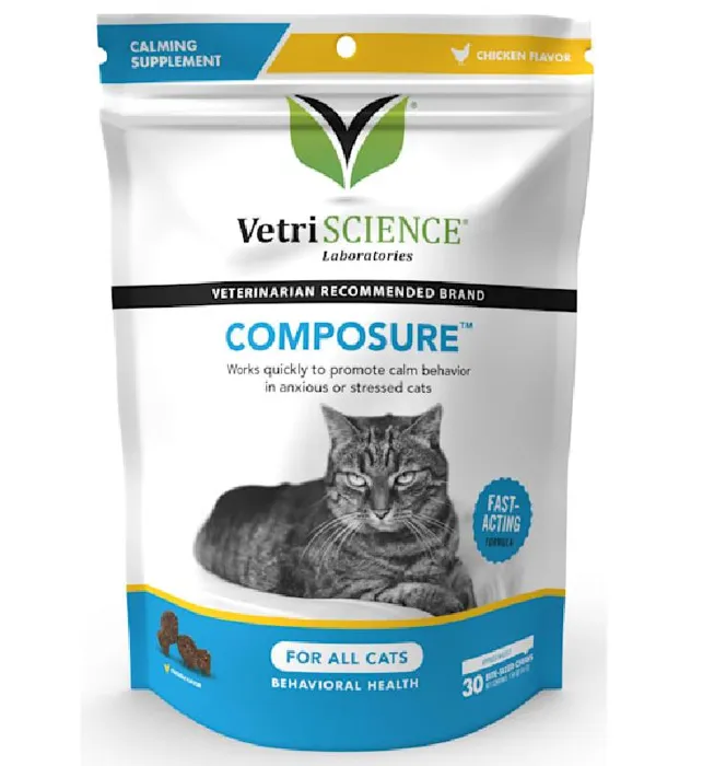 Vetriscience Composure Behavioral Health Bite-sized Ckn Cat Chews, 30 Count