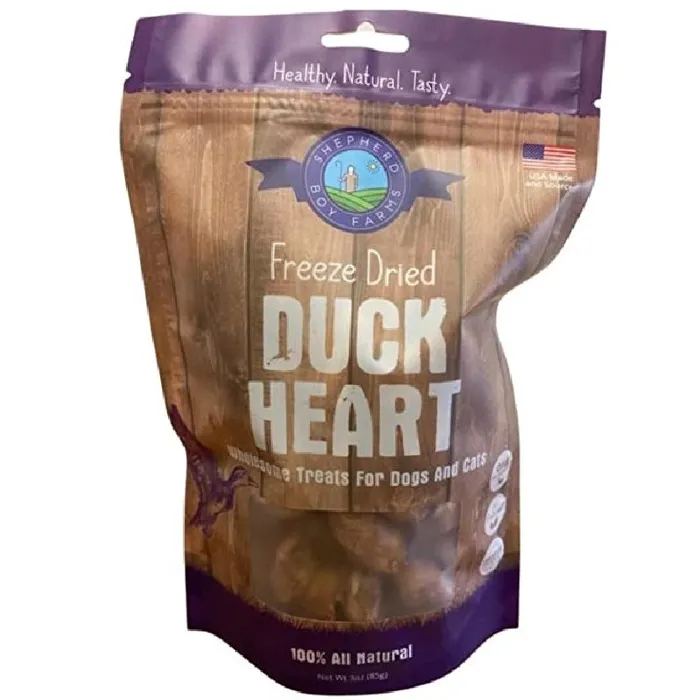 Shepard Boy Farms Duck Heart Fzd Treat 3oz