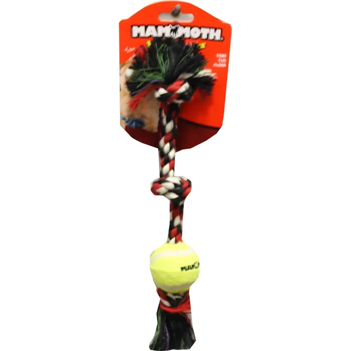 Mammoth Mini Color Rope 3 Knot W/tennis Ball