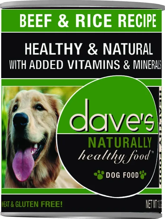 Dave's Naturally Healthy Beef & Rice Recipe Canned Dog Food 13-oz
