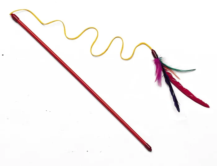 Spot Feather Dangler Wand Cat Toy