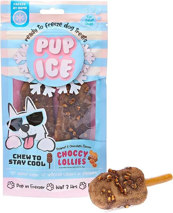 Pup Ice Choccy Lollies Peanut Butter Chocolate 2pk