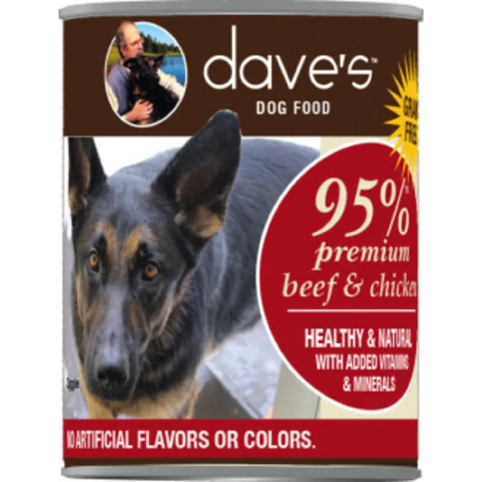 Daves Dog Food 95% Beef/chicken 13 Oz