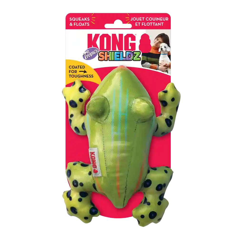 Kong Shieldz Tropics Frog Dog Toy - Medium