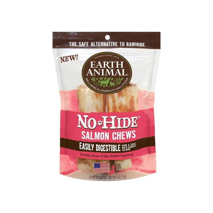 No-hide Easily Digestible Rawhide Alternative Salmon Flavor Dog Chews 7" - 2-pack
