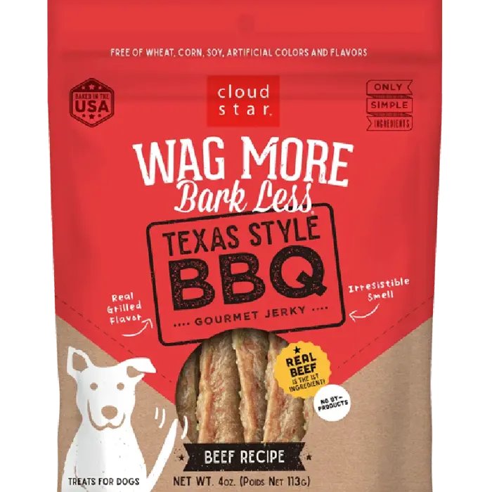 Wag More Bark Less Jerky Bbq Grilled Beef 10 Oz