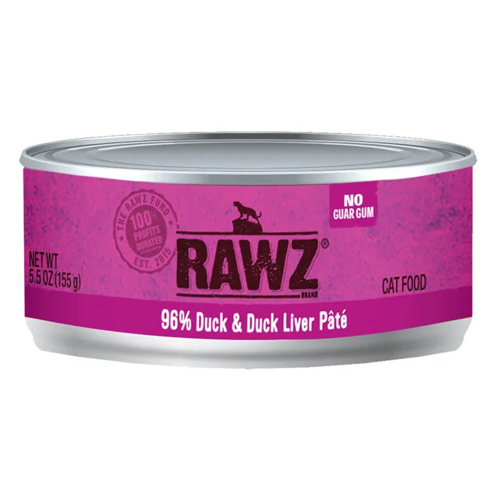 Rawz Cat 96% Duck & Duck Liver Pate 5.5-oz