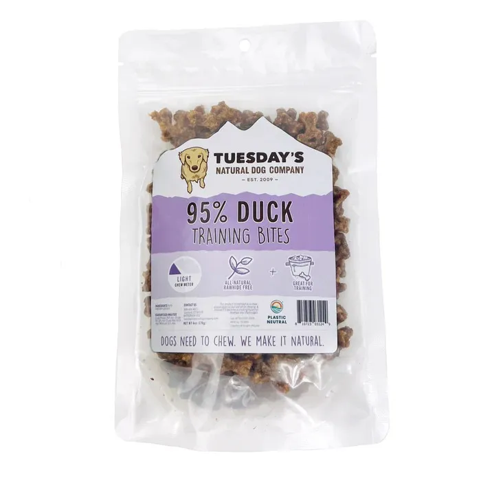 Natural Dog Company 95% Duck Training Bites Dog Treats, 6 Oz.