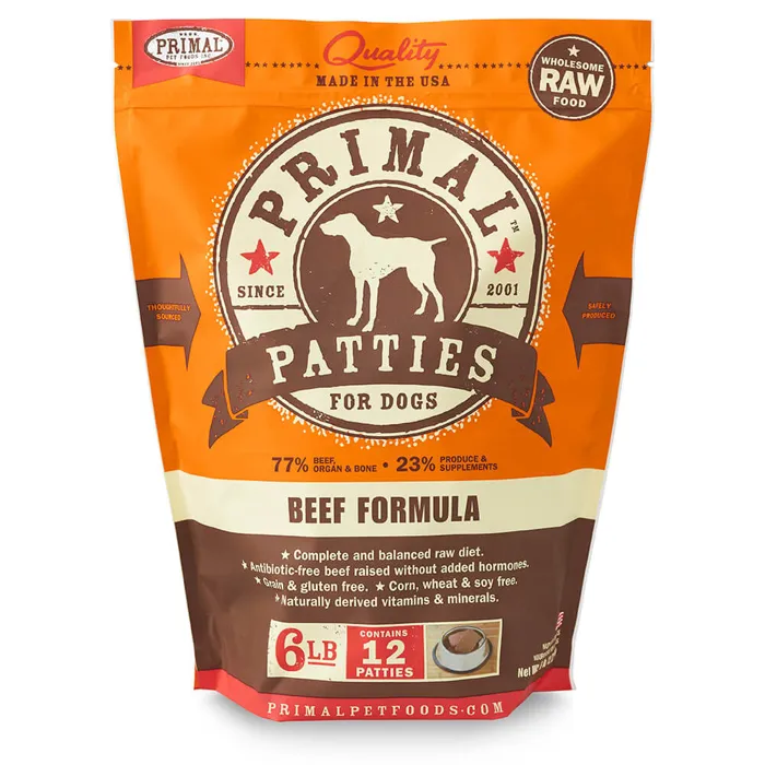Raw Frozen Canine Beef Formula Nuggets Dog Food 6-lb
