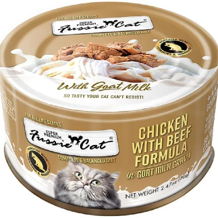 Fussie Cat Chicken & Beef Goat Milk Can 2.47-oz