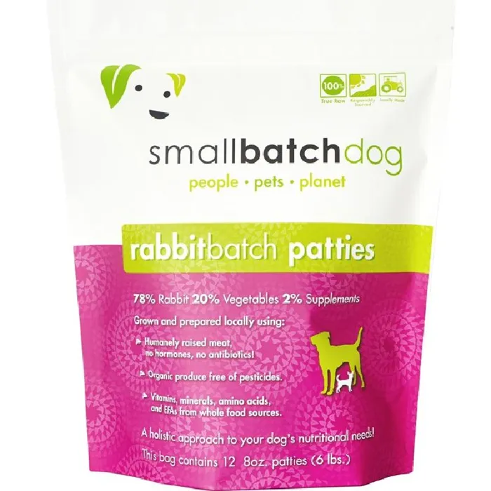 Smallbatch Dog Raw Frzn Rabbit Patties 6 Lb